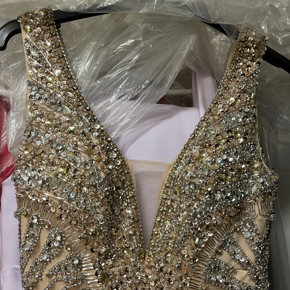 ❌❌SOLD❌❌ Custom embroidered evening gown.